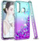 LeYi für Huawei P30 Lite Hülle P30 Lite New Edition Glitzer Handyhülle mit Panzerfolie Schutzfolie(2 Stück),Diamond Cover Bumper Schutzhülle für Case Huawei P30 Lite 2020 Handy Hüllen Turquoise Purple
