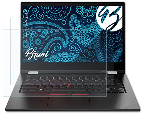 Bruni Schutzfolie kompatibel mit Lenovo ThinkPad L13 Yoga Gen 1 Folie, glasklare Displayschutzfolie (2X)