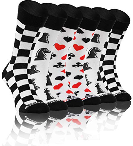 sesto senso Lustige Bunte Verrückt Socken Baumwolle Damen Herren 3 Pack Gemusterte Ungleiche Funny Socks Oddsocks