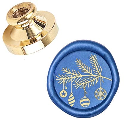 CRASPIRE Christmas Wax Seal Stamp Head Holly Tree 25mm Branch Bell Removable Brass for Xmas Party Creative Gift Envelopes Invitations Cards Decoration