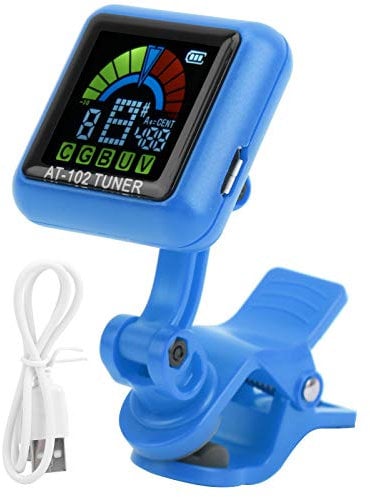 Vbest life Aroma Guitar Clip?on Tuner USB Rechargeable Built?in Battery Clip?on Tuner Violin Ukulele Tuner AT?102(Blue)