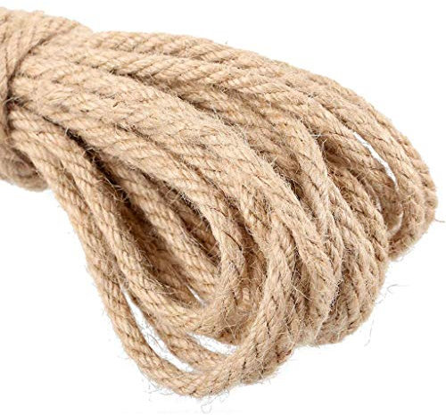 Corde en Jute, Naturelle Chanvre Corde,14mm Robuste Épaisseur Ficelles de Jardinage, Jute Rope, pour Mariage, Artisanat, Jardinage, Bricolage Outillage de Jardin,40m_14mm