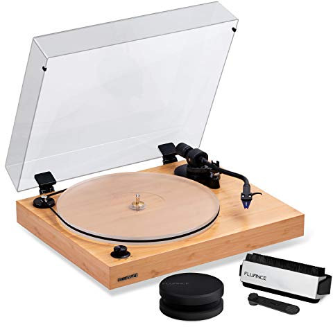 Fluance RT85 Reference High Fidelity Vinyl Turntable Record Player with Ortofon 2M Blue Cartridge, Acrylic Platter, Record Weight, 3 in 1 Stylus and Record Cleaning Vinyl Accessory Kit