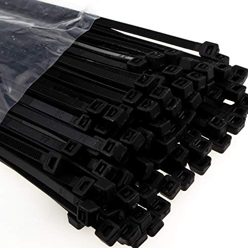 enTie Black Cable Ties 4.8mm x 200mm Nylon 66 UL Approved [50 Pack] [200mm x 4.8mm 50 Pack]