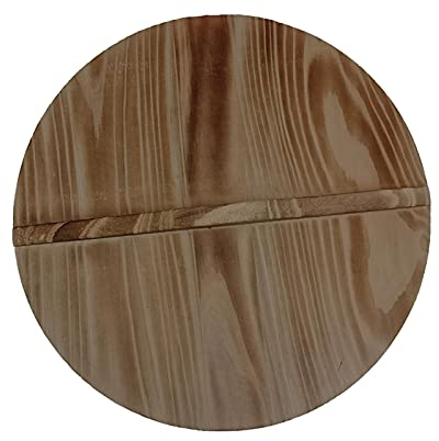 Anwangda Couvercle en bois pour wok rond, léger, anti-brûlure, avec poignée, pour wok en fonte et poêle à frire (taille : 30 cm)