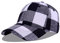 LANGZHEN Plaid Print verstellbare Baseball Cap Weiche Baumwollmischung Checked Print Outdoor Hut Cap für Männer Frauen (Big Grid-Black+White)