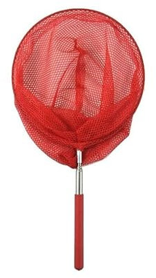 Kids Extendable Telescopic Fishing Mesh Net with Anti Slip Grip for Catching Butterfly Bug Insect Fish Crab| Outdoor Activity Toy for Garden Pond Beach Holiday Summer| Extendable to 84cm (Red)