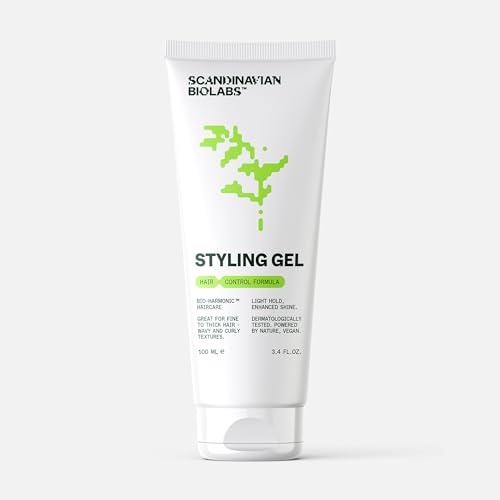 Scandinavian Biolabs Styling Gel | Soft Hold, High Shine, Lightweight Formula, Silicone-Free, Fragrance-Free, Prevents Dryness with Long-Term Use, 100 mL/ 3.4 Oz