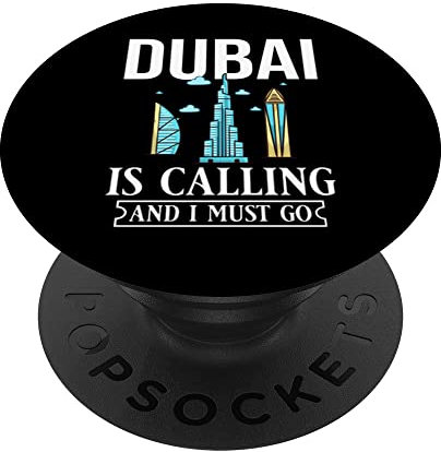 Dubai United Arab Emirates Uae City Skyline Karte Reisen PopSockets mit austauschbarem PopGrip