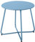Fokebel Mesa auxiliar de metal, pequeña, para jardín, redonda, mesa baja de centro con patas ajustables (azul, 45 cm de diámetro x 45 cm de altura)