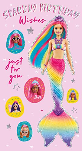 Danilo Promotions Limited Barbie Geburtstagskarte, offizielle Barbie-Grußkarte, Happy Birthday Barbie-Karte, mehrfarbig, 22,9 x 12,7 cm