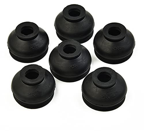 Botas antipolvo para juntas esféricas, 6 piezas de goma con extremo de barra de acoplamiento de rótula, fundas antipolvo para botas, piezas de automóvil negras