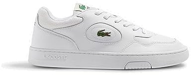 Lacoste Herren Low-Top Sneaker T-Clip 0120 2 SMA, Männer Halbschuhe,schnürschuhe,schnürer,Business,Freizeit,WHT/DK GRN (1R5),45 EU / 10.5 UK