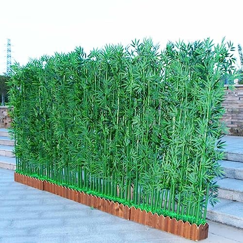 Kunstpflanze Bambus Seidenbaum, Realistischer Raumteiler Für Hallen, Büro, Flughäfen, Einweihungen, Langlebige Faux Greenery Pflanzen Mit Holzsockel ( Color : 1m High , Size : 50cm/19.7in - 8 Banboo )