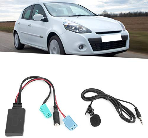 Yctze Adaptateur Audio Bluetooth 12V 6Pin Câble Audio Bluetooth Adaptateur AUX in Stéréo de Voiture avec Microphone adapté pour Espace