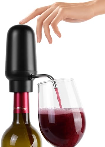 KOOCHUWAH Ventilatore elettrico per vino, decanter rapido, ricaricabile, nero, moderno, versatore per vino