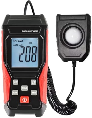 Photometer Digitales Luxmeter-Beleuchtungsstärke-Photometer mit um 360 Grad drehbarem Sensor, Messbereich 0~200.000 Luxmeter-Tester