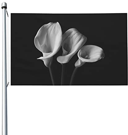 Leichte Flagge, doppelseitig, Calla-Lilien-Flagge, Blumenmuster, 90 x 150 cm, mit Metallösen, Outdoor-Gartendekoration