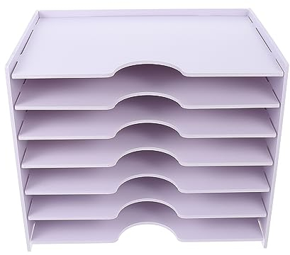 NUOBESTY 1 Stück Karton Aufbewahrungsbox Ordner Tisch-stehpult Datei-papier-organizer Zeitungshalter Fach Magazinhalter Fach Pvc- -kunststoffplatte Büro Notizbuch Zeitschrift Weiß