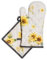 Maison d' Hermine Ofenhandschuh und Topflappen, 100% Baumwolle, hitzebeständiger Ofenhandschuh(19cm x 33cm) & Topflappen(20cm x 20cm) für Köche, Candice – Frühling/Sommer
