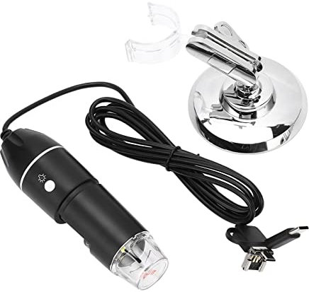 Kabelgebundenes Tragbares Handmikroskop, HD 1600X, 3-in-1-Digital-USB-Anschluss, 8 LED-Leuchten