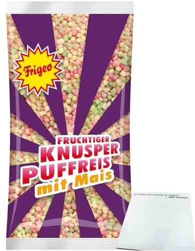 Frigeo Knusper-Puffreis mit Mais (80g Packung) + usy Block
