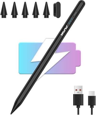 MMK Stylus Pen for iPad(2018-2025), Pixel-Perfect Precision & Tilt Sensitivity, Compatible Apple iPad 11 A16/10/9/8/7/6th Gen, Pro 12.9''/11''/13'' M4, Air 3/4/5/M2/M3, Mini 5/6