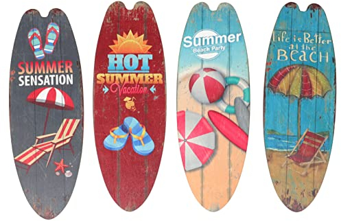 Operitacx 4 St¨¹ck Surfbrett-Schilder Strand-Willkommensschild Tropisches Bar-Schild Nautische Sommer-H?ngedekoration F¨¹r Strandwand Heim-Surf-Dekoration