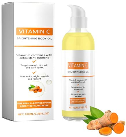 Vitamin C Body Oil, Vitamin C Oil, Massage Oil, Moisturizing Body Oil, Hydrating Body Oil, Body Oil For Dry Skin, Body Oil For Face, Skin, Hair, Massage, Lip, Nail Care 100ml