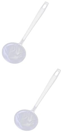 Alipis 2pcs Strainer Spoon Fryer Skimmer Spoon Skimmer Slotted Spoon Grease Strainer Noodle Strainer Hot Pot Fat Skimmer Spoon Kitchen Mesh Oil Filter Food Grade Temperature Resistant PC