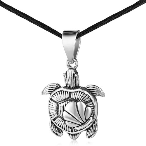 Materia Halsband Damen schwarz - Silber Anhänger 925 maritim KA-46-K26-50cm