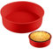 LOQJSS Cheesecake Protector - Round Springform Pan Silicone Cheesecake Water Bath Pan - Prevents Water Entry (10inch/Red)