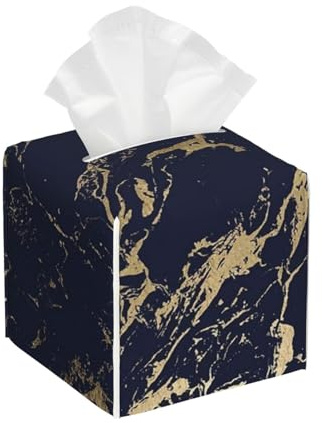 Navy Blue Gold Marble Parties, Tissue Box Cover Tissue Box Holder Tissue Dispenser Tissue Holder