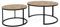 GREKPOL Couchtisch 2er Set - Runde Couchtische 48x70 + 42x50 cm - Rund Couchtisch Schwarz mit Artisan - Coffee Table - Kafeetisch