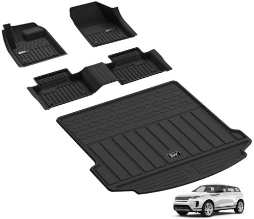 3W Fußmatten und Kofferraumwanne für Range Rover EVOQUE L551 2020-2025 2026, TPE Allwetter Maßgeschneiderte Fussmatten und Kofferraummatte Range Rover EVOQUE Autofußmatten Zubehör