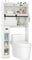 COSTWAY Over Toilet Storage Unit, Freestanding Bathroom Space Saver With Sliding Barn Door, Paper Holder and Adjustable Shelves, Wooden Cabinet Organizer Rack (White)