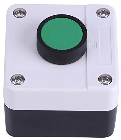 Witterungsbeständiger Grüner Drucktastenschalter, Druckknopf Schalter Ein-Tasten-Steuergerät, für Antrieb Garagentor Türöffner (Aufputz Taster)