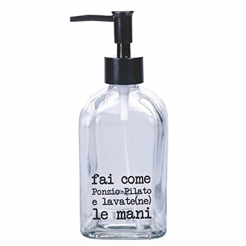 Dispenser sapone liquido 410 ml in vetro trasparente, S.P.Q.eRe