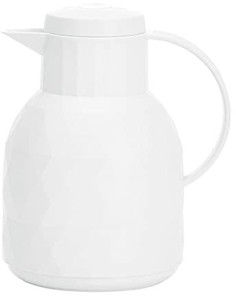 ZYSKABQ 1L Diamond Double Mur en Verre Vide à Vide ménage Bureau Thermique Bouteille d'eau Chaude Kettle Pot White Tea Coffee ES (Couleur: Blanc) (Blanc) Octopus Feet