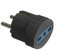 Adattatore Viaggio/Domestico da Bipasso 2P+T 10A 16A a Spina Schuko Tipo F 16A 2 pin, Dimensione Compatto 3.5cm (1 Pezzo, Nero)