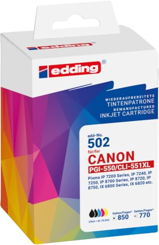 Tintenpatronen Multipack ersetzt Canon PGI-550XL BK + CLI551 BK/C/M/Y
