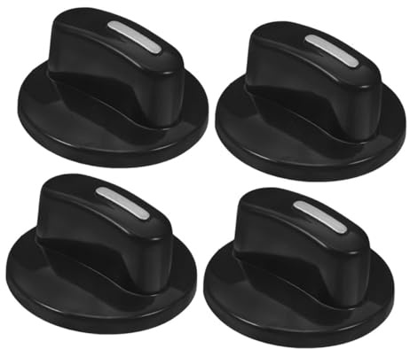 Bouton de Minuterie ABS Noir 6mm à Axe, Lot de 4 pour Four | Demi-arbre, Réglage Précis du Temps, Prise en Main Confortable, Installation Simple, Compatibilité Large