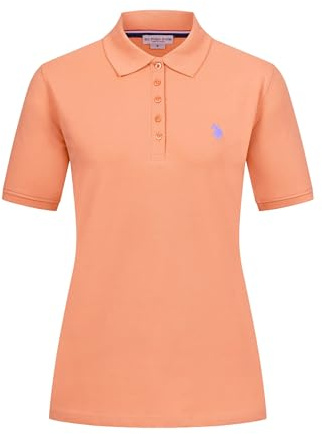 U.S. POLO ASSN. Damen Poloshirt (S-2XL) Kurzarm Polohemd mit Flachstrickkragen P007