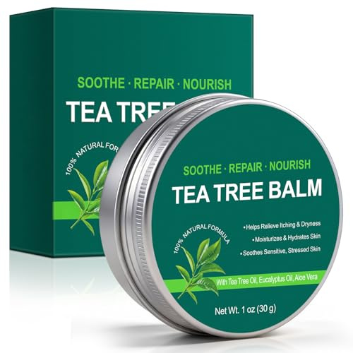 Natural Tea Tree Balm-1pcs,Multi-Purpose Skin Care for Cold Sores, Fungal Conditions, Acne, and Insect Bites