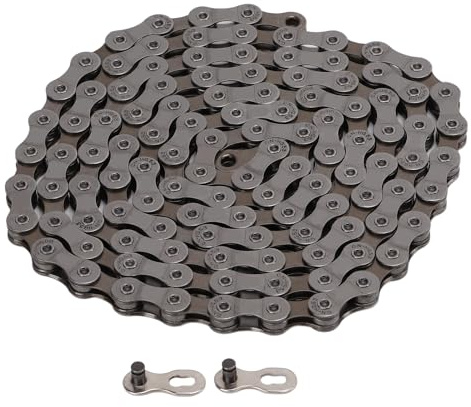 outdoorm Fahrradkette 9-Gang 27-Gang 116 Glieder mit Kettenanschlüssen für HG53 Mountainbike-Rennradfahren