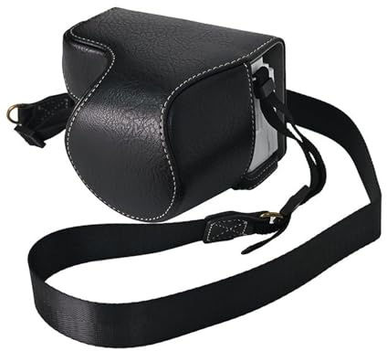 Hiregolish Camera Case for Sony ZV-E10 II/ZV-E10M2 PU Leather Camera Case Bag Protective Half Body Cover with Shoulder Strap,Retro Vegan Protective Case Bag