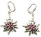 Alpenflüstern Trachten-Ohrhänger Strass-Edelweiß - Damen-Trachtenschmuck, Trachten-Ohrringe antik-silber-farben mit Strass-Steinen (rosé-rosa) DOR008