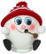 Dekohelden24 Räucherfigur Schneeball mit rot/weisser Strickmütze