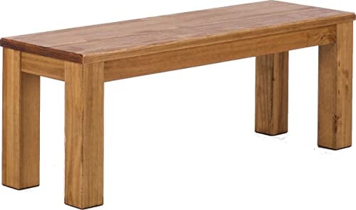 B.R.A.S.I.L.-Möbel Brasilmöbel Sitzbank 120 cm Rio Classico Brasil Massivholz aus Pinie, Verschiedene Größen & Farben, ideal für Esszimmer & Küche