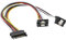 InLine 29683y y de Cable, SATA Hembra a 2 x SATA Conector acodado con Solapas de Seguridad, 0,3 m, Color Negro